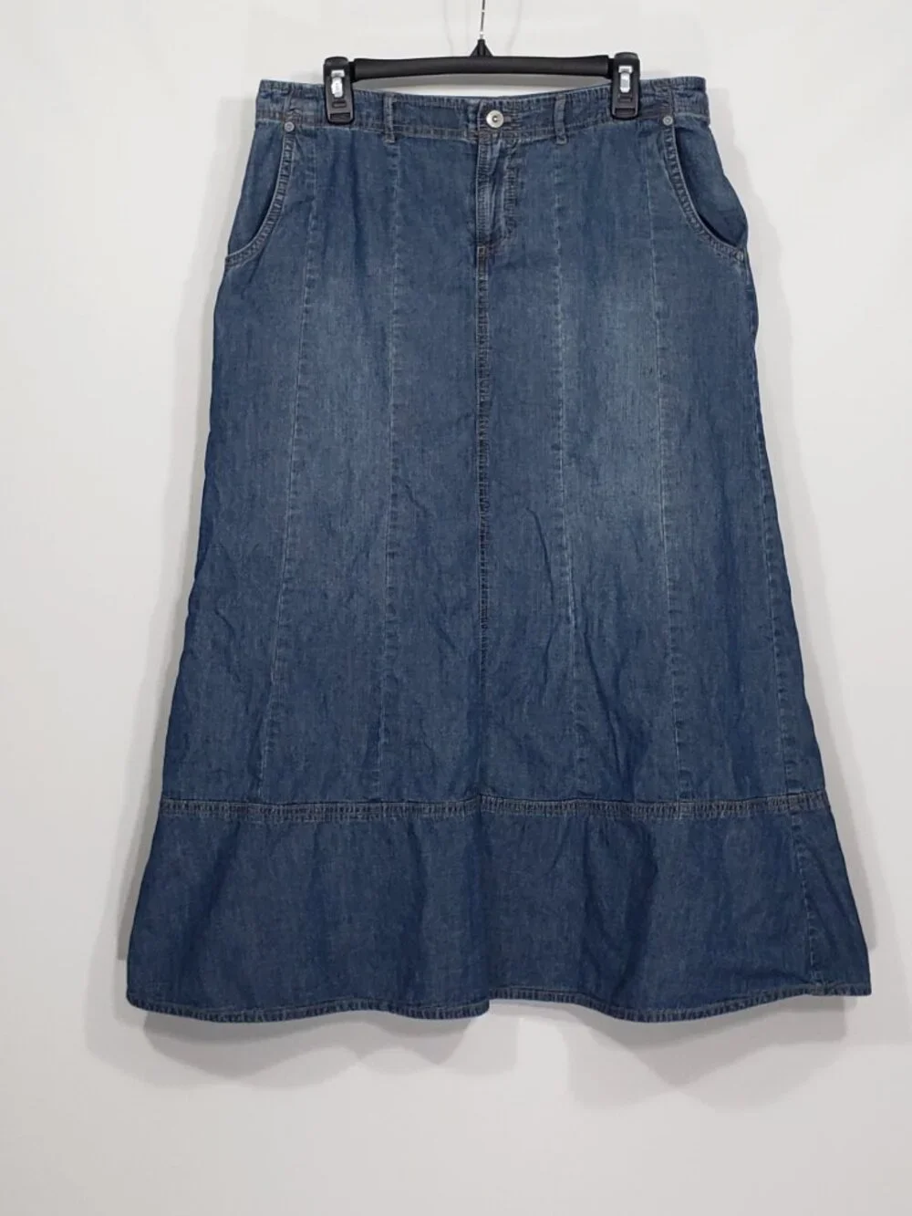 J Jill Denim A-line Skirt Pieced denim Women's 12 - Picture 1 of 4